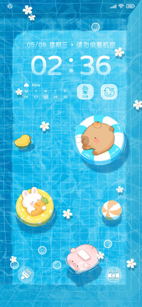 水波纹 泳池小动物
