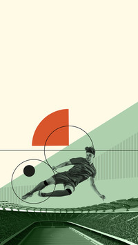 Young man, football player in motion