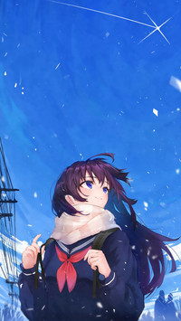 夜空下的少女