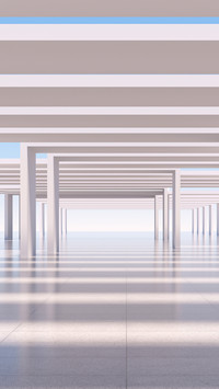 3d abstract block space