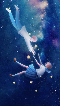 Loving Couple in Space