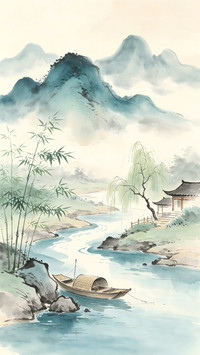 一叶扁舟入山水