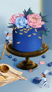 Flower cake tutorial sharing 07