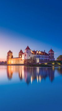 Grand view to Castle of Mir, Minsk Region, Belarus