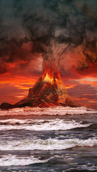火山喷发-拍信图库
