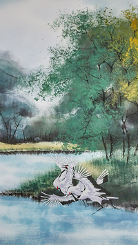 仇庆林画鹤