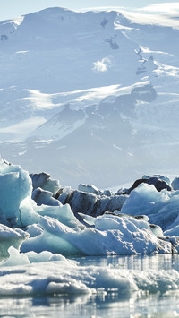 Icy Lake by Snowy Mountain