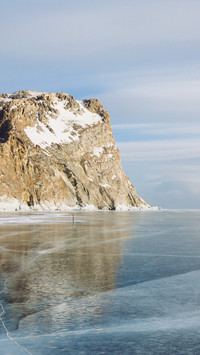 Frozen Lake Baikal in Winter