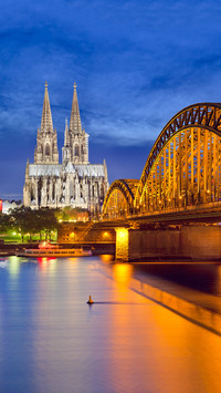 Cologne and Hohenzollern bridge, Germany