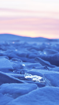 Ice on Lake Baikal, winter nature