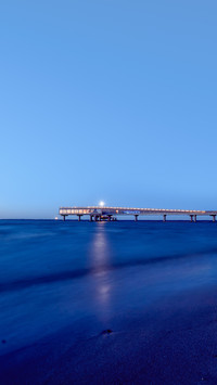 The German Baltic coast at Heiligenhafen after sunset