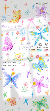 ins梦幻蝴蝶涂鸦