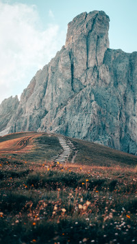 The rocks at the mountain pass