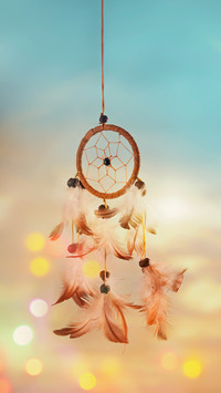 Dream Catcher and Abstract Bokeh Background