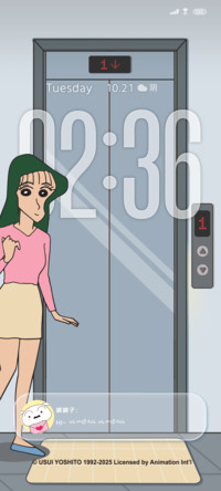 蜡笔小新电梯遛狗