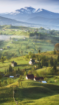 Beautiful Village with View of Mountain