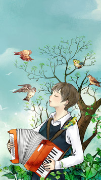 有魅力的音乐少年