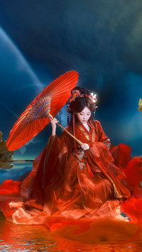 女明星的古装很曼妙