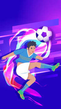 A male athlete is playing football