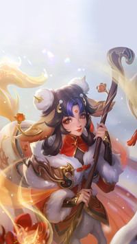 双狐踏春红韵流芳