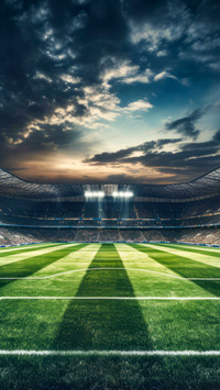 The open football field awaits the start of the game