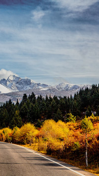 The scenery along jiuzhai road