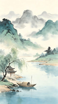 一叶扁舟入山水