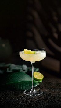 Daiquiri Cocktail in a Beautiful Glass with a Slice of Lime