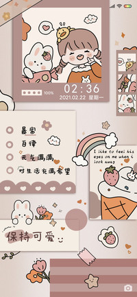 便签可爱小女孩