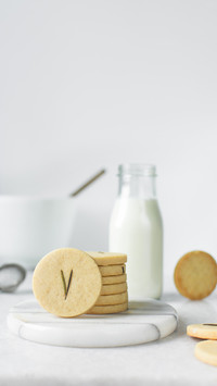 Sugar cookies on a marble tray