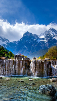 Blue Moon Valley, turquoise lake,Jade Dragon snow mountain