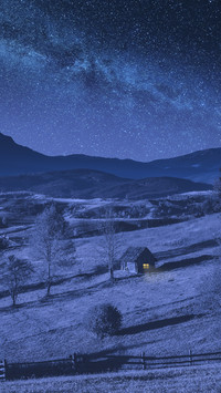 House on Hill under Galaxy