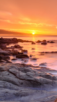 Golden sunrise at the Sea