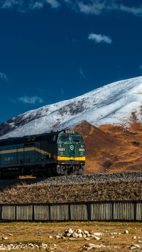 Scenic views of the railway on the Qinghai-Tibet Plateau