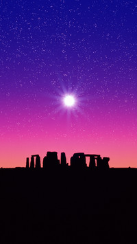 Stonehenge with special effect sky in england
