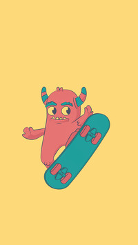 Monster skateboarding with jumping style