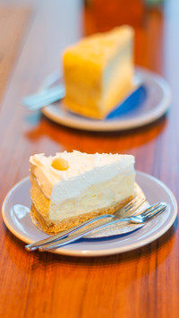 Coconut Pie served on white ceramic plate after meal