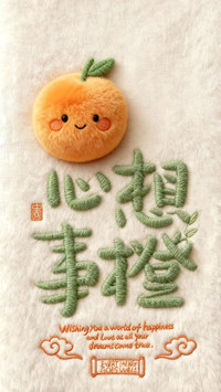 毛茸茸文字好运壁纸-锐景创意