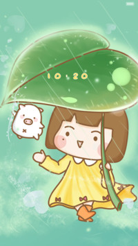 漫步在春雨里的小小麦
