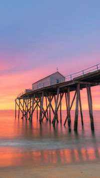 Belmar fishing pier colorful sunrise