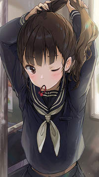 阳光校服少女