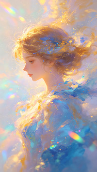Gilded light and shadow girl