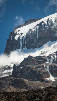 The magnificent scenery of the snowcapped mountains