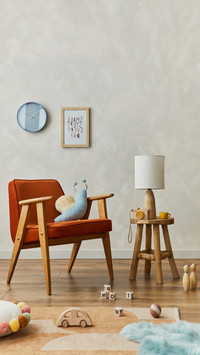Child's Room Interior with  plush toys