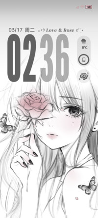 OS线条玫瑰到了花期