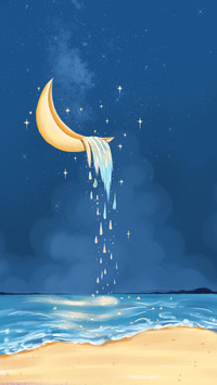 Moonlight flowing illustration