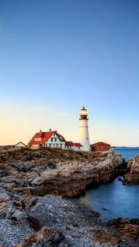 The Portland Head Light At Sunset, Portland,