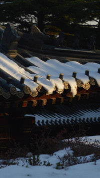 After the snow clears, the mountain scenery shines brightly