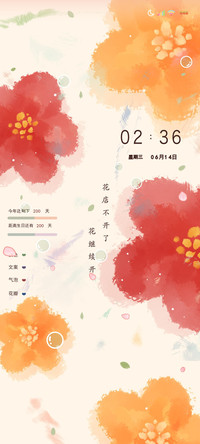 多色平铺文艺小花