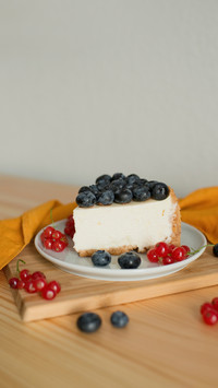 Delicious pastries with blueberries on a plate